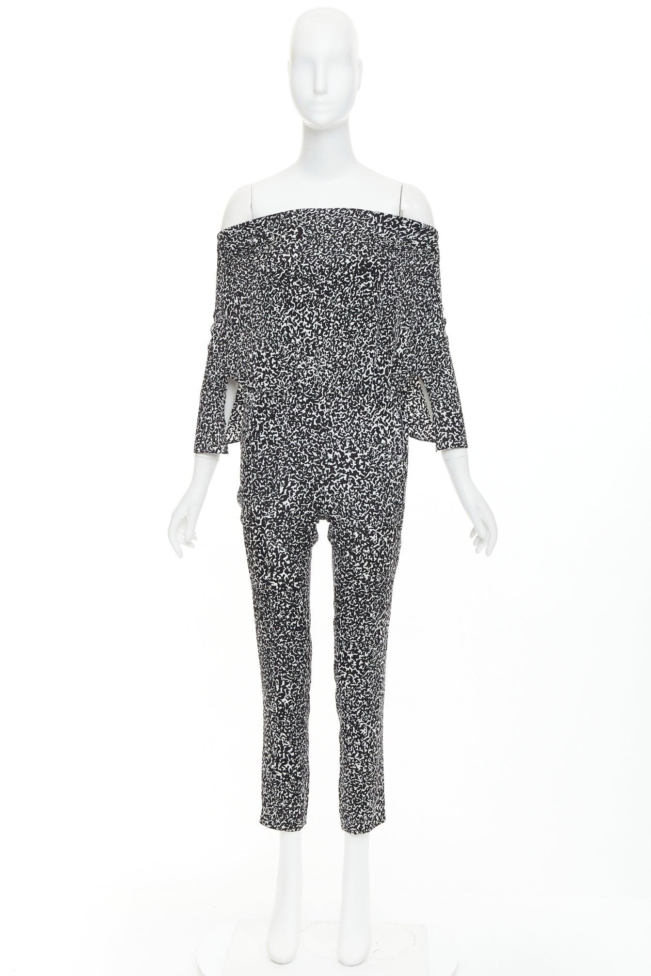 DEREK LAM 10 Crosby Derek Lam Combinaison bustier en soie mélangée blanche à imprimé géométrique US0 XS en vente 4