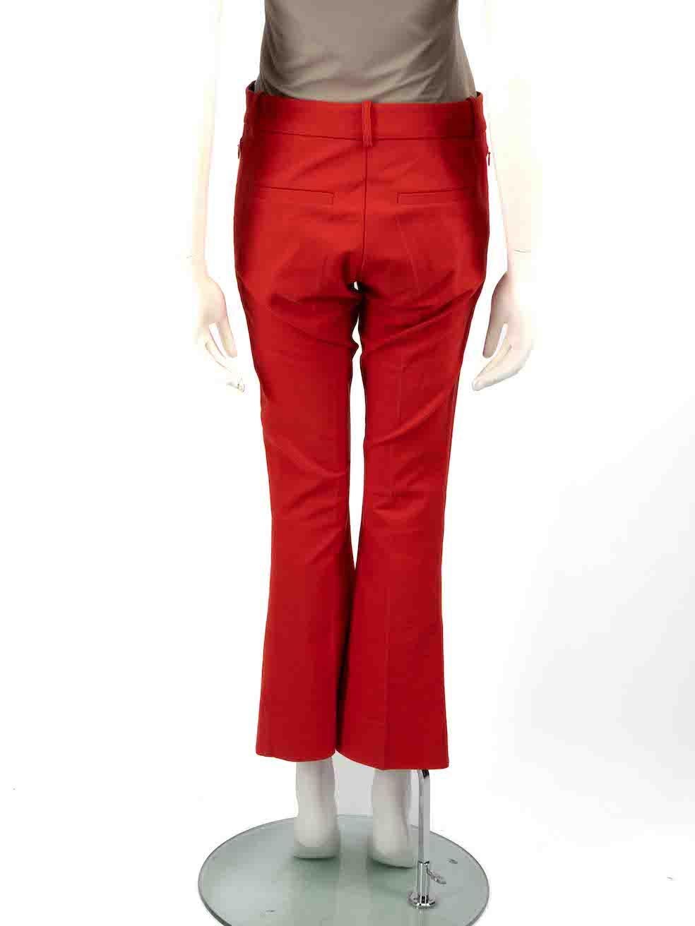 Derek Lam Derek Lam 10 Crosby Red Flared Leg Trousers Size S In Good Condition For Sale In London, GB