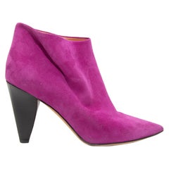 Derek Lam Fuchsia Pointed-Toe Suede Ankle Boots