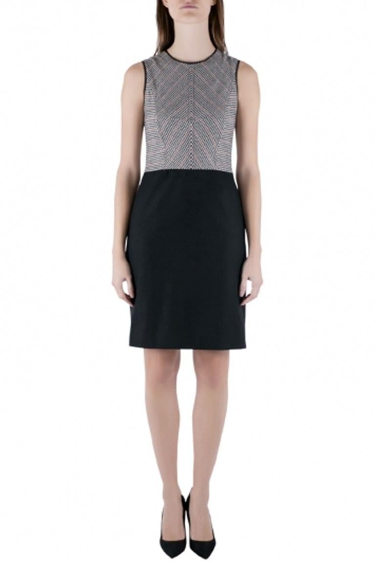 Derek Lam Houndstooth Bodice Colorblock Sleeveless Wool Dress S Pour femmes en vente