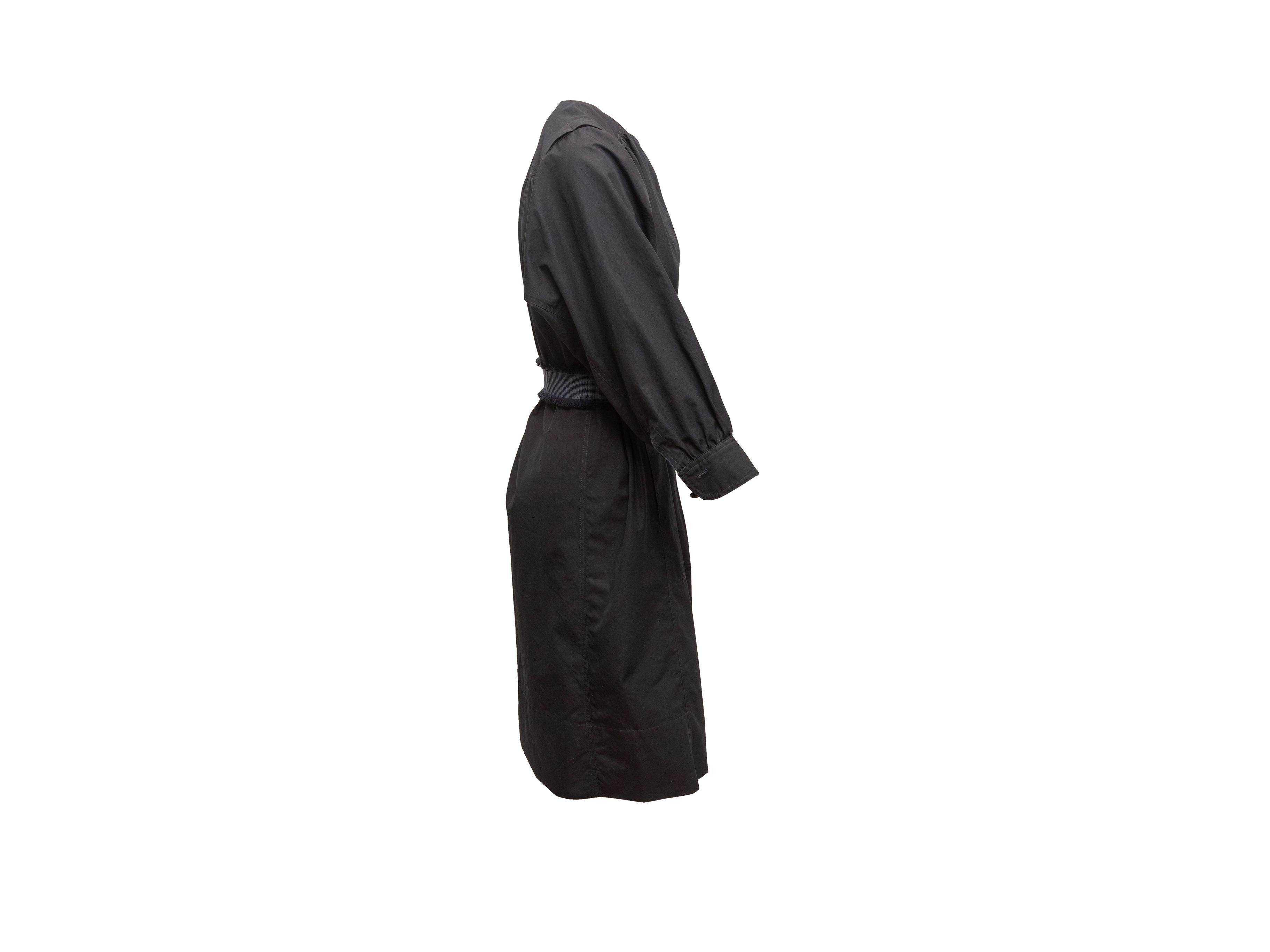 Black Derek Lam Navy Long Sleeve Cotton Dress