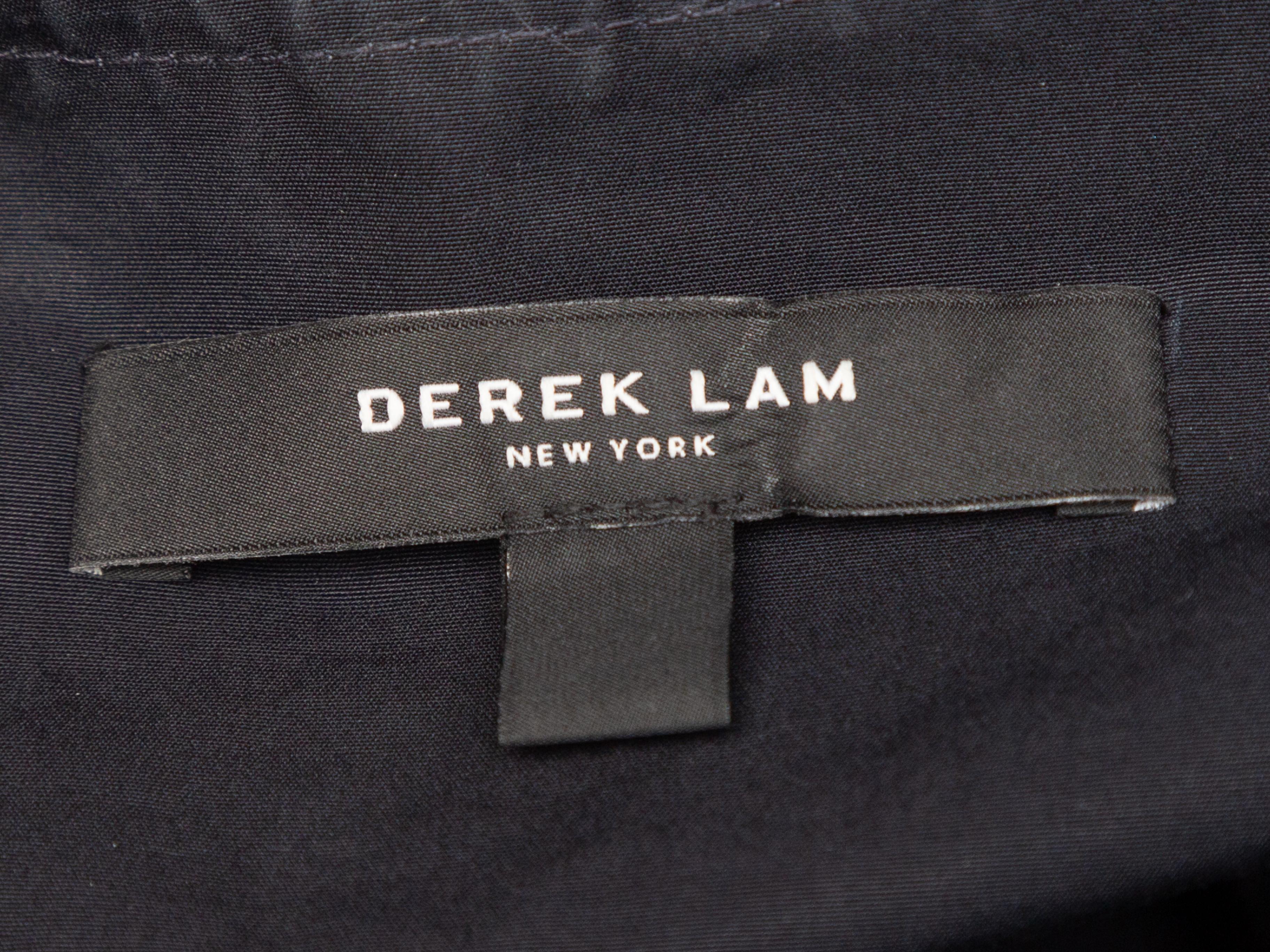 Derek Lam Navy Long Sleeve Cotton Dress In Good Condition In New York, NY