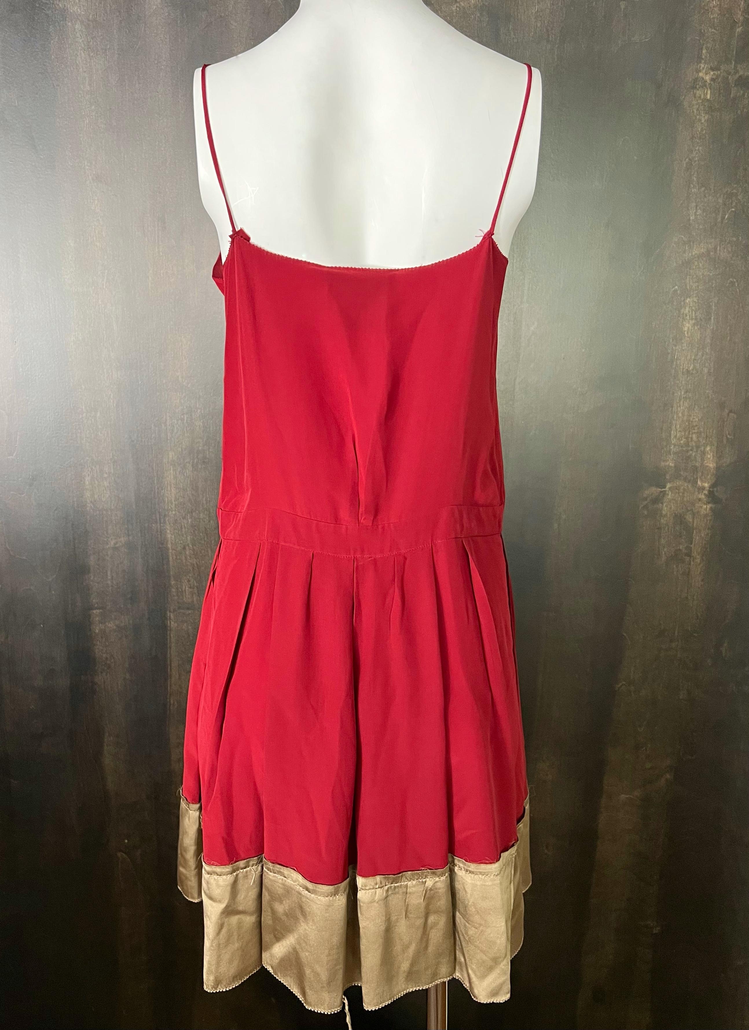Derek Lam Red Silk Mini Dress, Size 6 For Sale 6