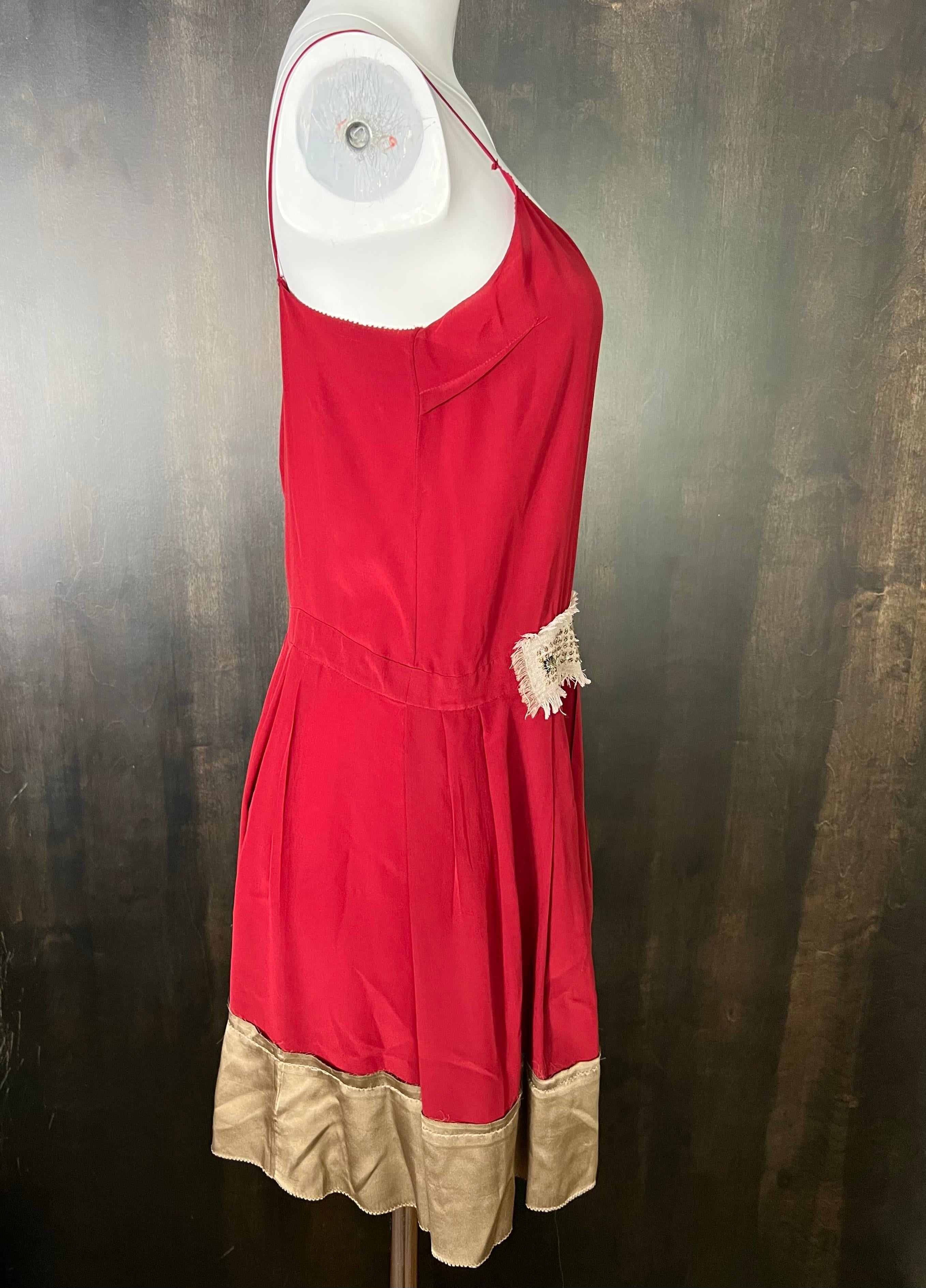 Derek Lam Red Silk Mini Dress, Size 6 For Sale 2