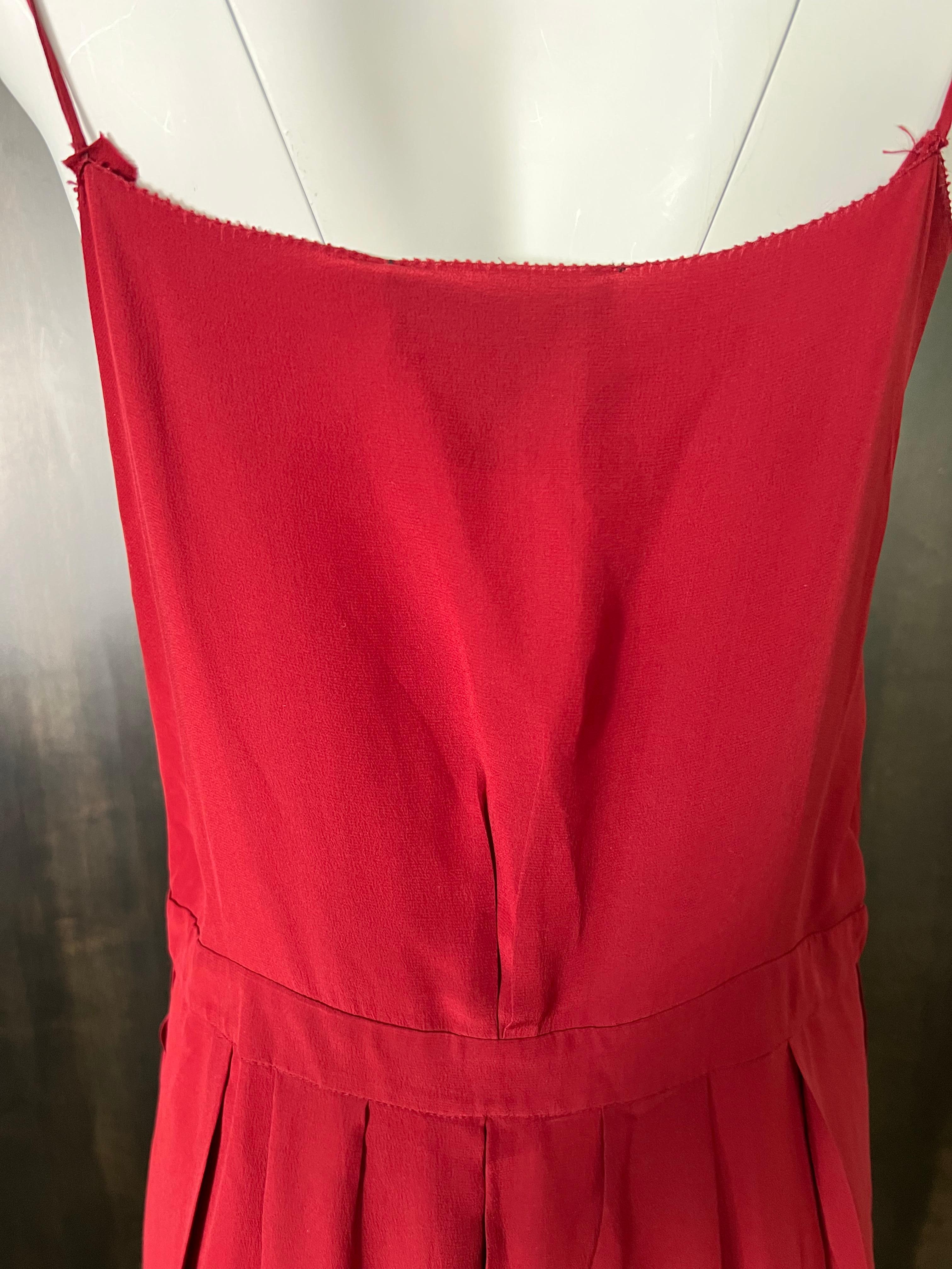Derek Lam Red Silk Mini Dress, Size 6 For Sale 3