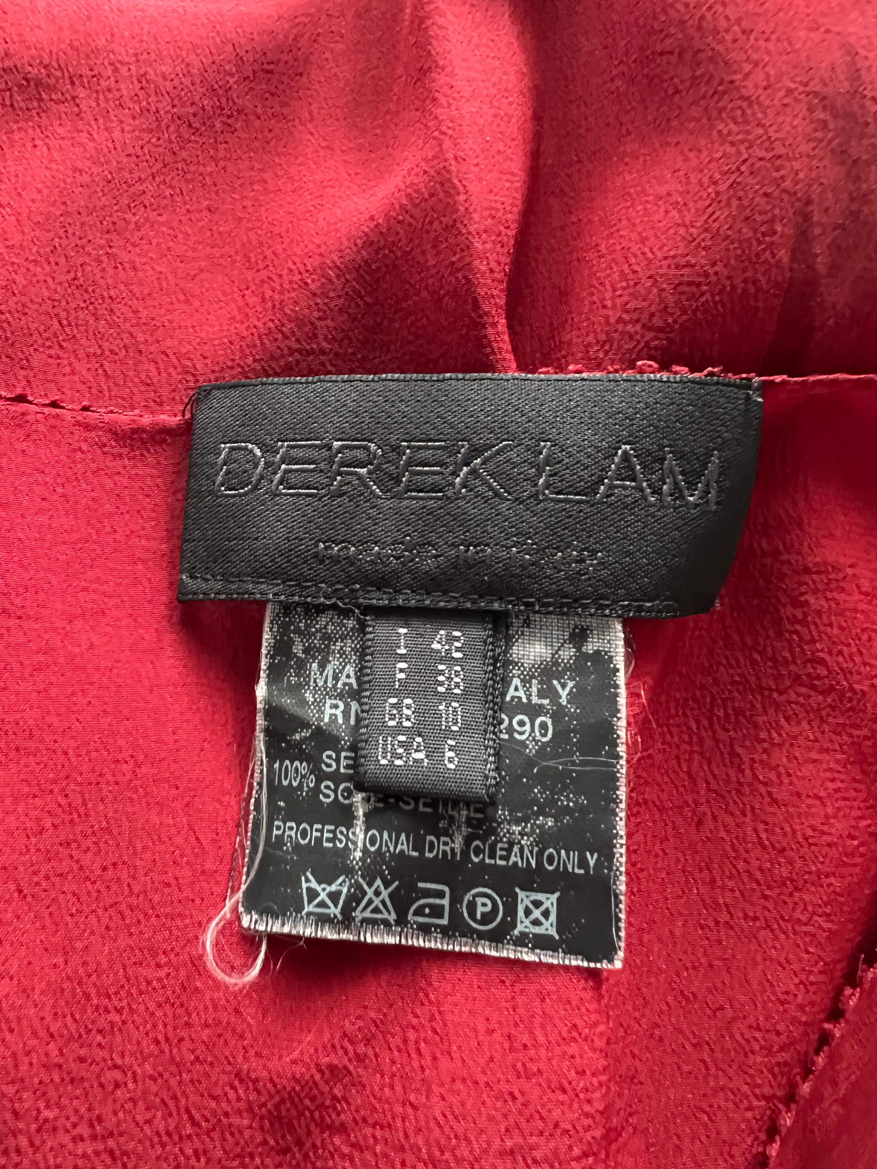 Derek Lam Red Silk Mini Dress, Size 6 For Sale 4