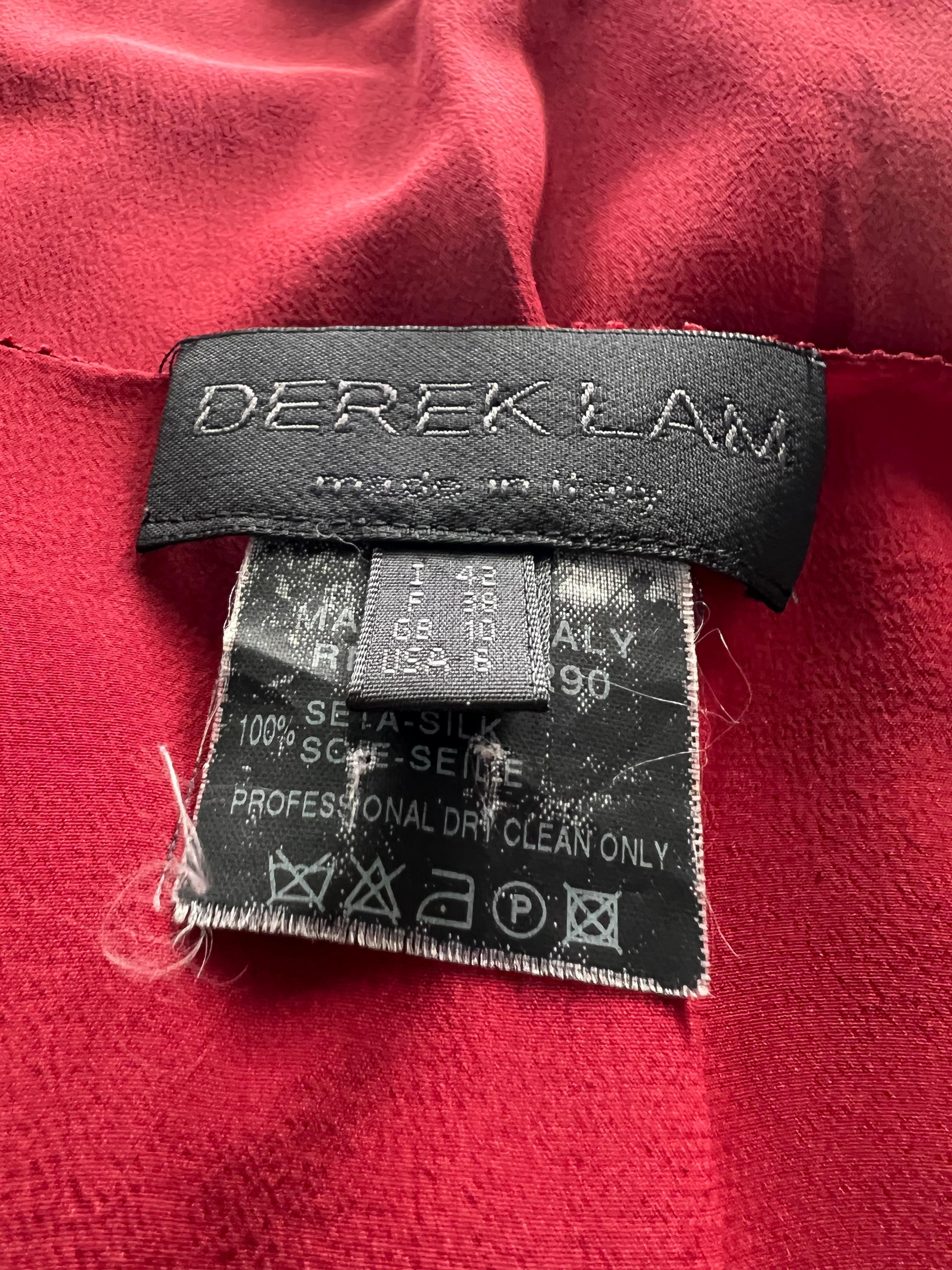 Derek Lam Red Silk Mini Dress, Size 6 For Sale 5