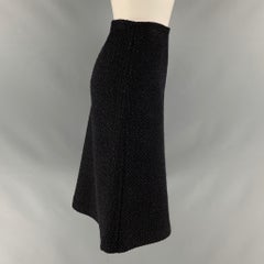 DEREK LAM Size 28 Black Textured A-Line Knee-Length Skirt