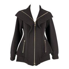DEREK LAM - Manteau à col haut en mélange acrylique noir, taille 4