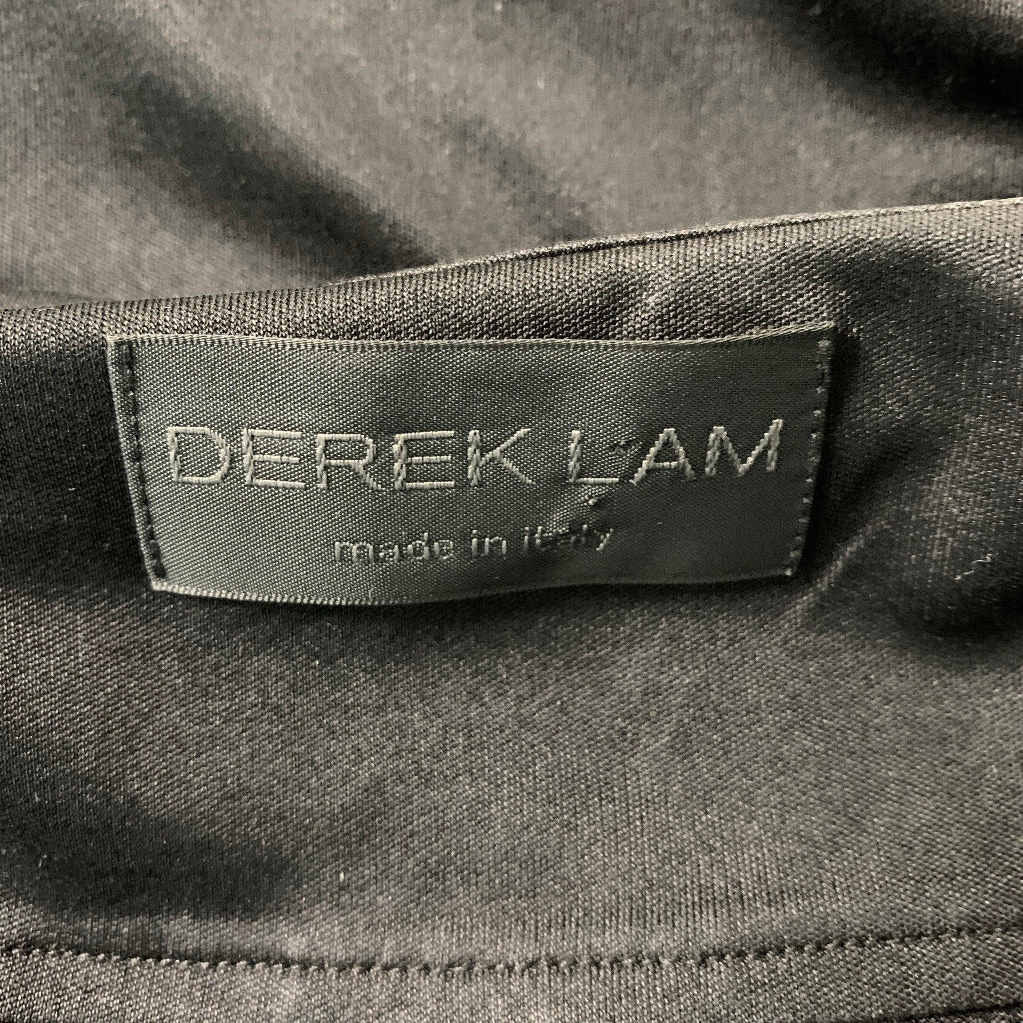 Women's DEREK LAM Size M Black Silk Solid Dress For Sale