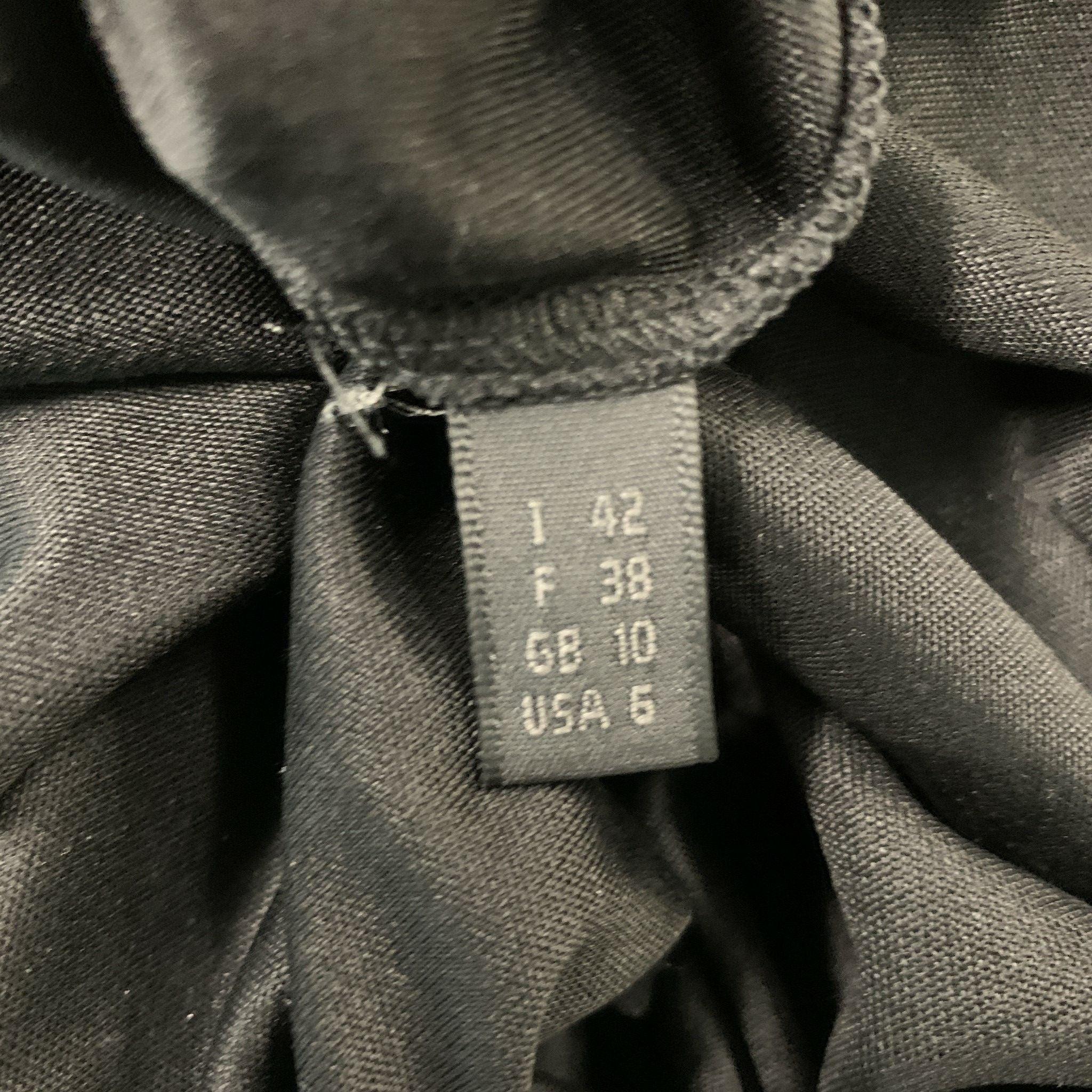 DEREK LAM Size M Black Silk Solid Dress For Sale 1