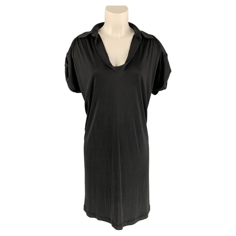DEREK LAM Size M Black Silk Solid Dress For Sale at 1stDibs