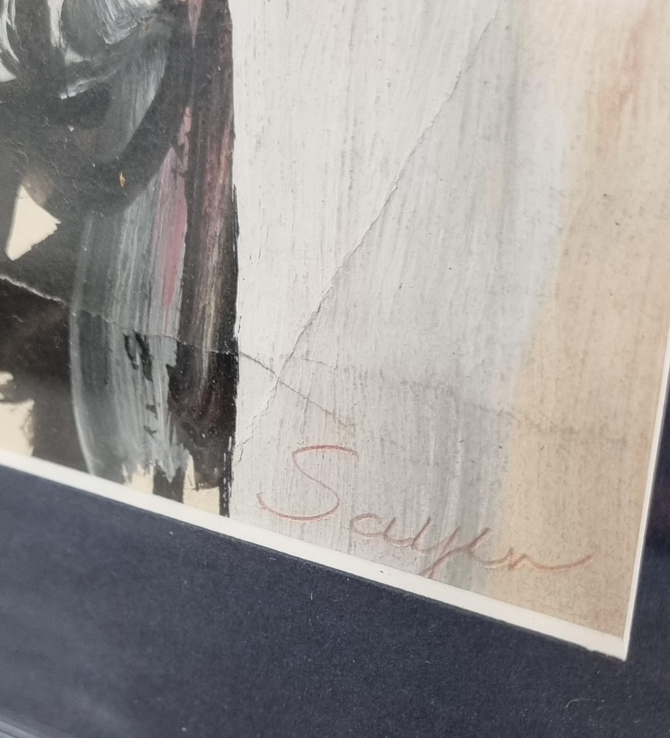 20TH CENTURY ABSTRACT PAINTING BY DEREK LATIMER SAYER (FRAMED) im Angebot 4