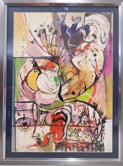 20TH CENTURY ABSTRACT PAINTING BY DEREK LATIMER SAYER (FRAMED)