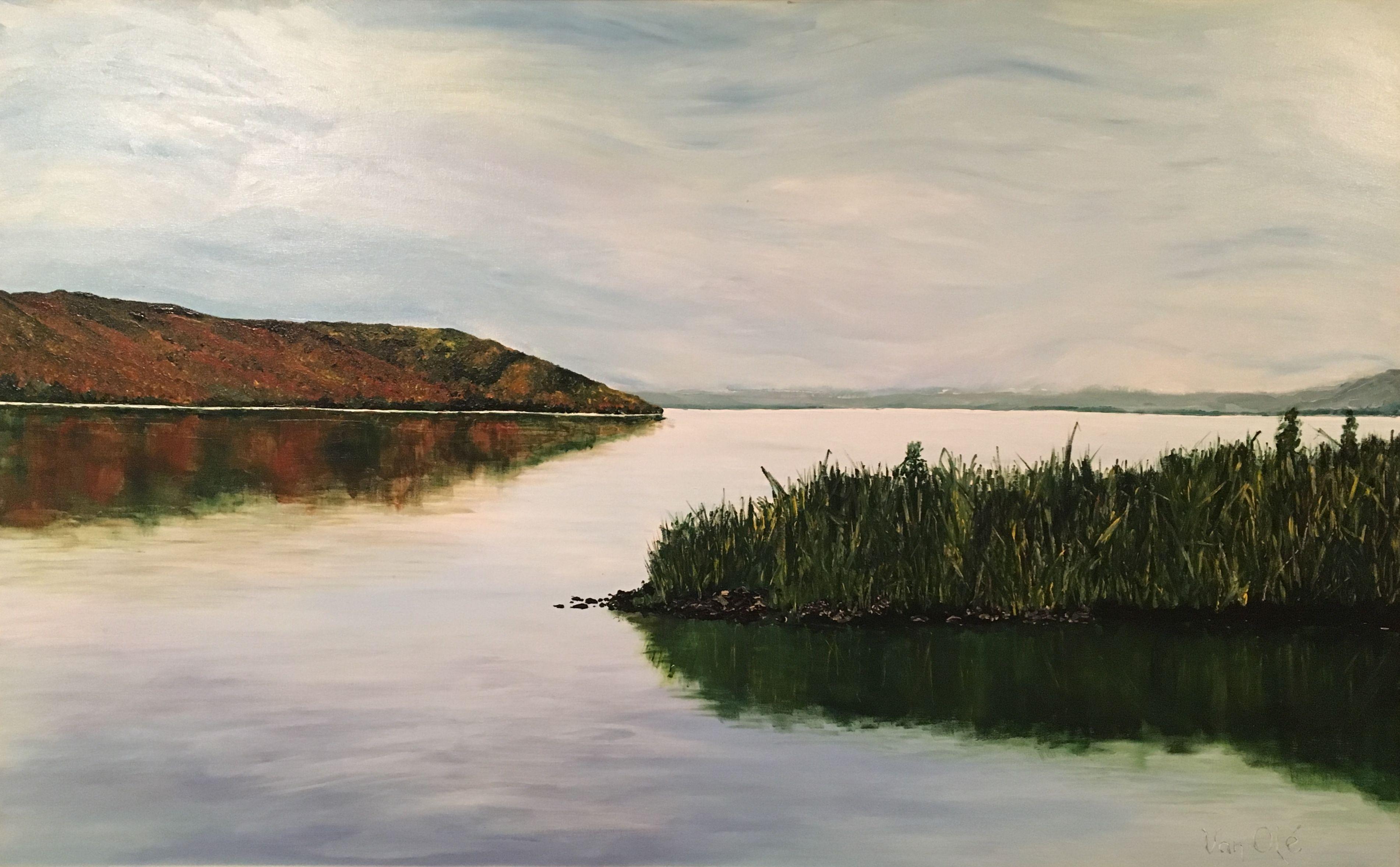 acrylic lake painting