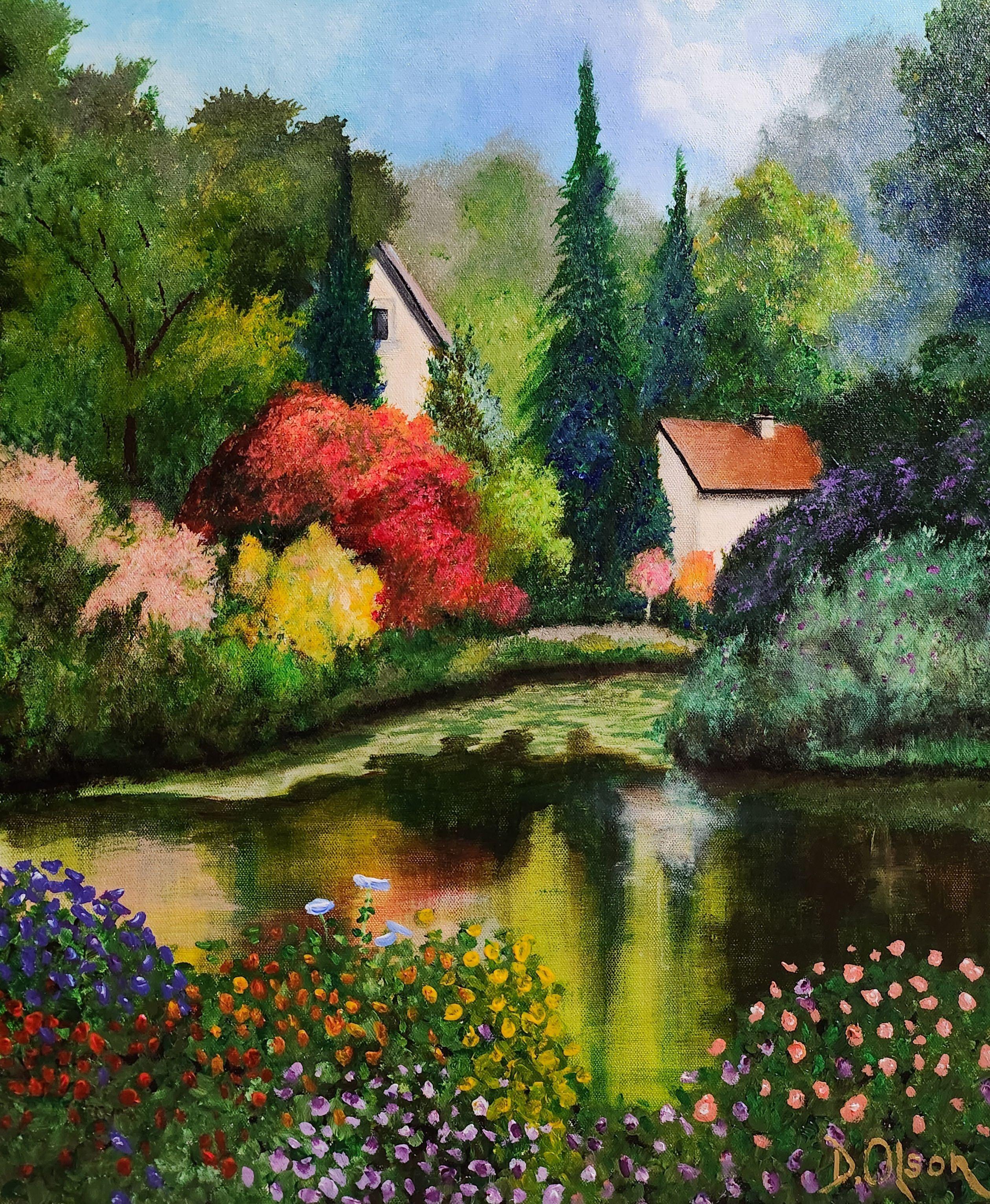 Abeja Feliz, Pintura, Acrílico sobre lienzo - Painting de Derek Olson