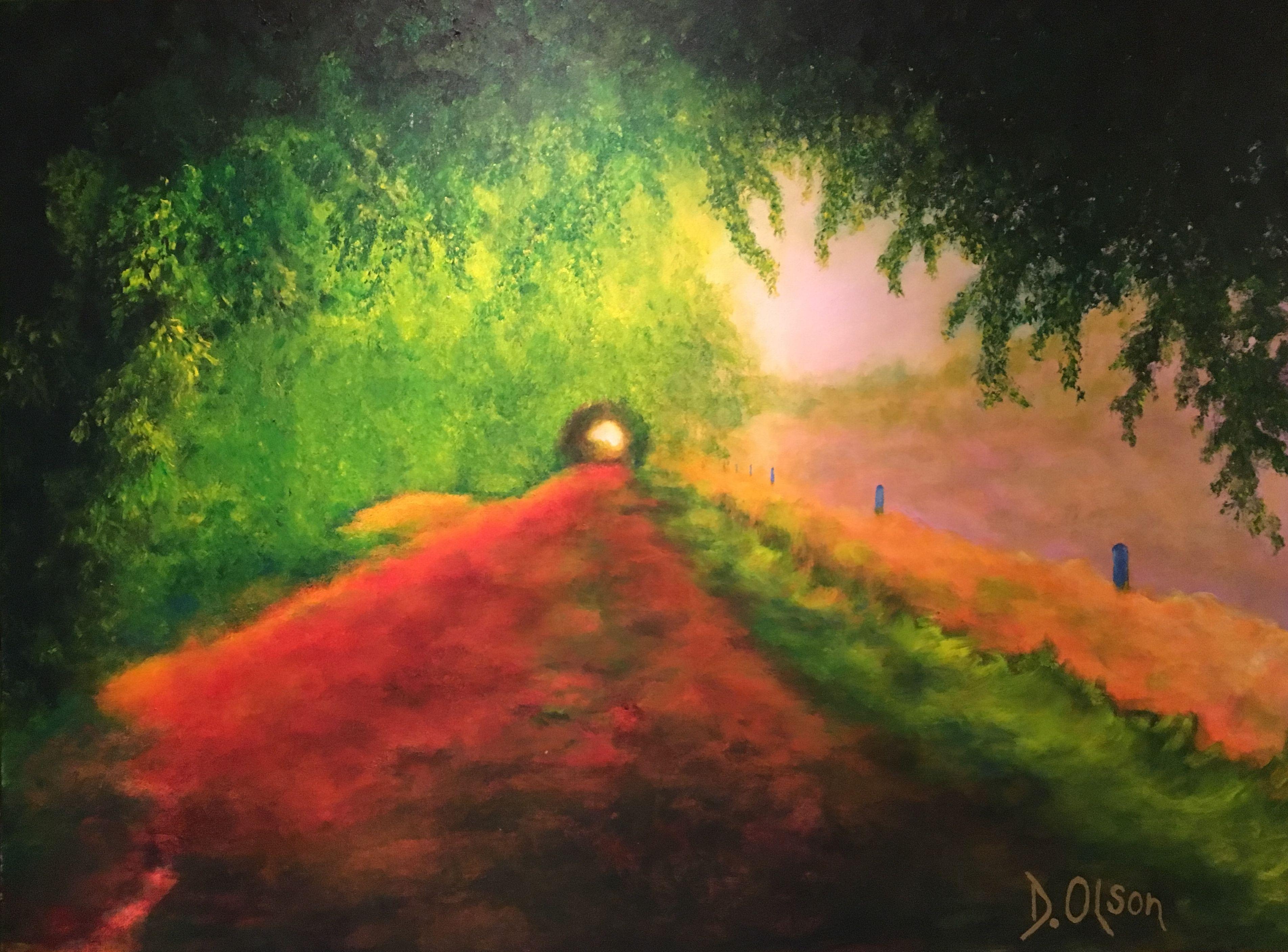 'Accanto al campo', Pittura, Acrilico su tela - Painting di Derek Olson