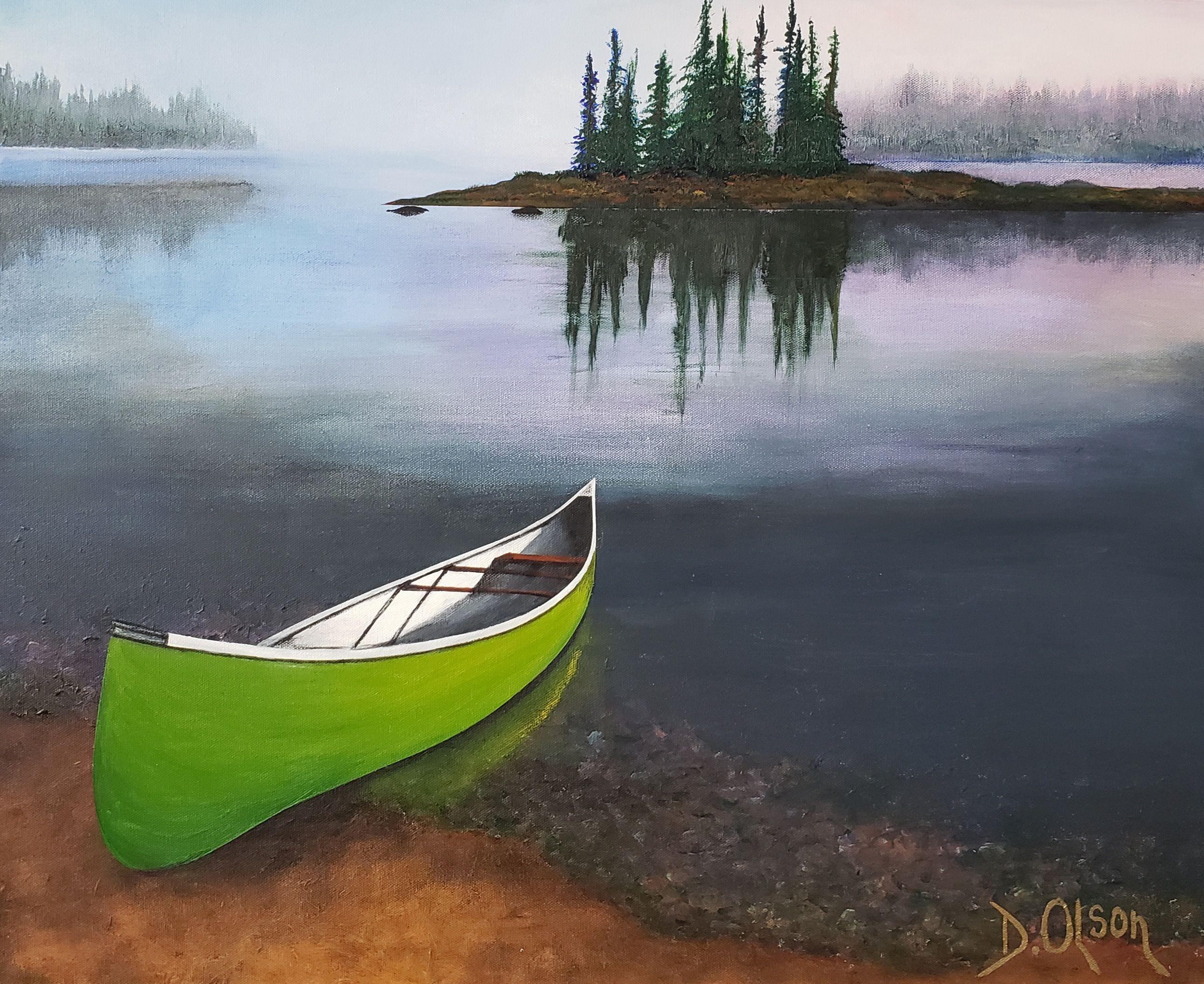 acrylic canoe painting
