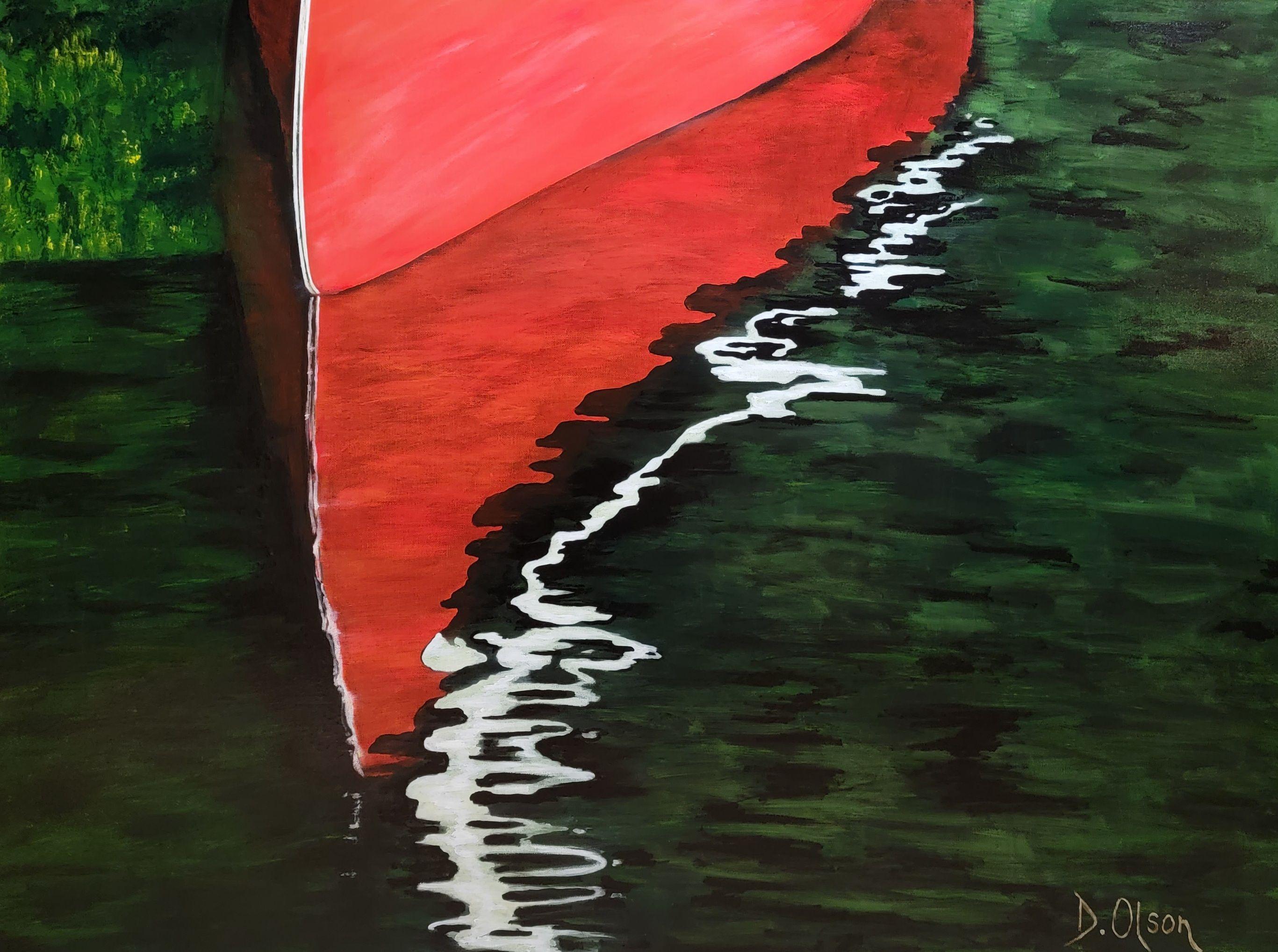 Reflecting On Otter Rapids, Painting, Acrylic on Canvas