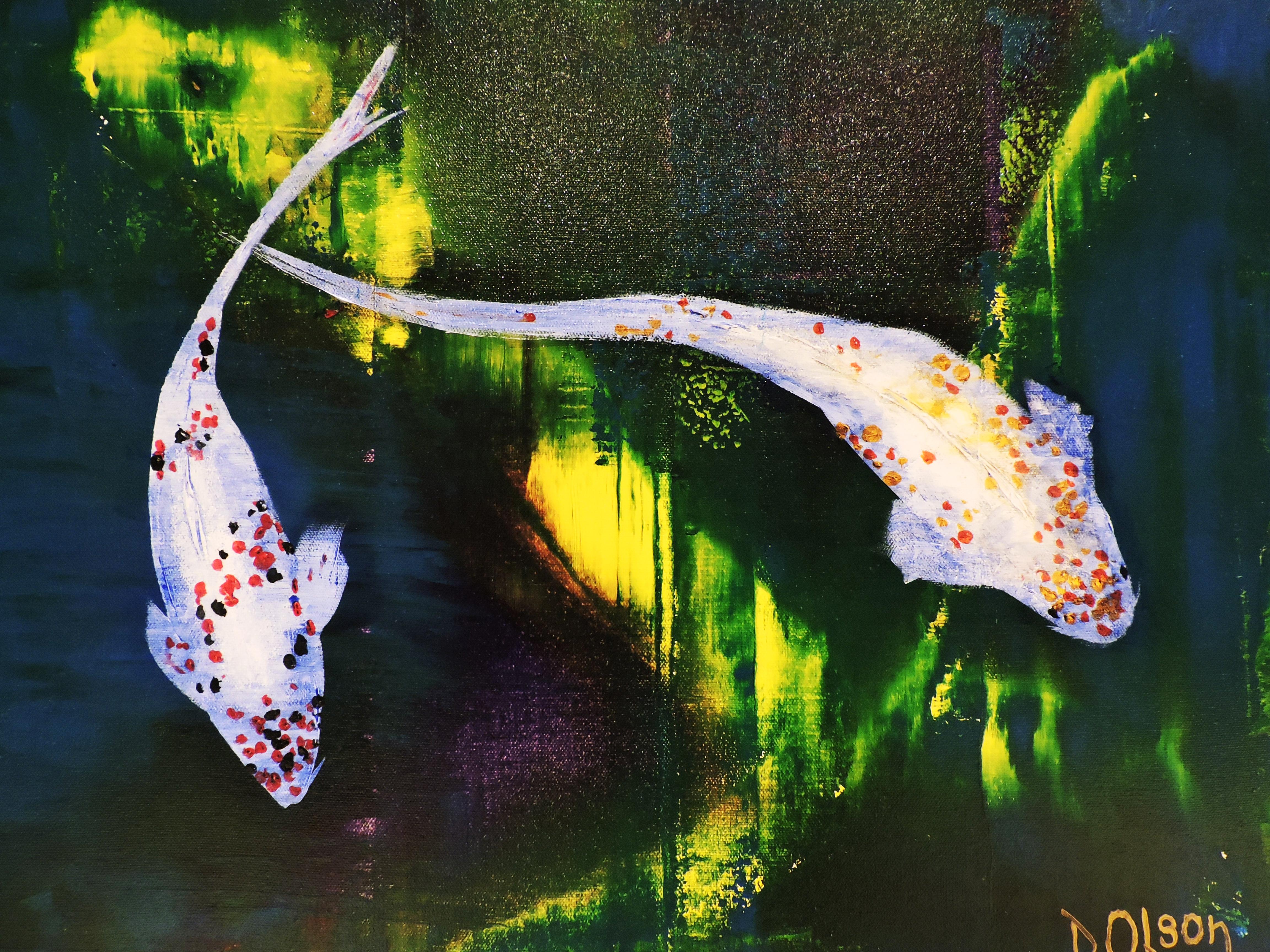 Abstract Painting di Derek Olson - Il duetto, Pittura, Acrilico su tela