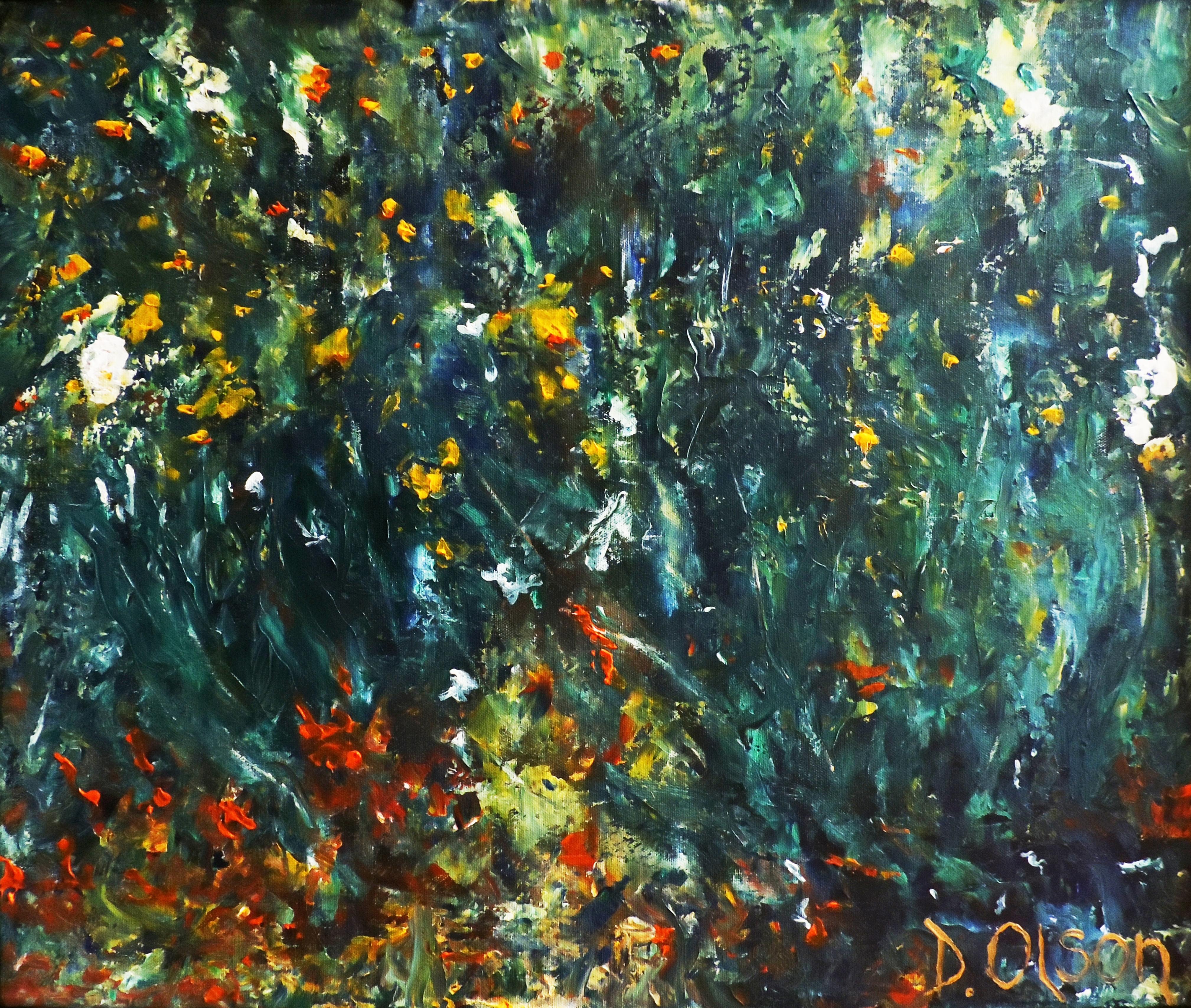 Derek Olson Abstract Painting - The Garden, Painting, Acrylic on Canvas