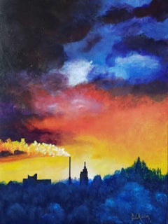 La ciminiera, Pittura, Acrilico su tela
