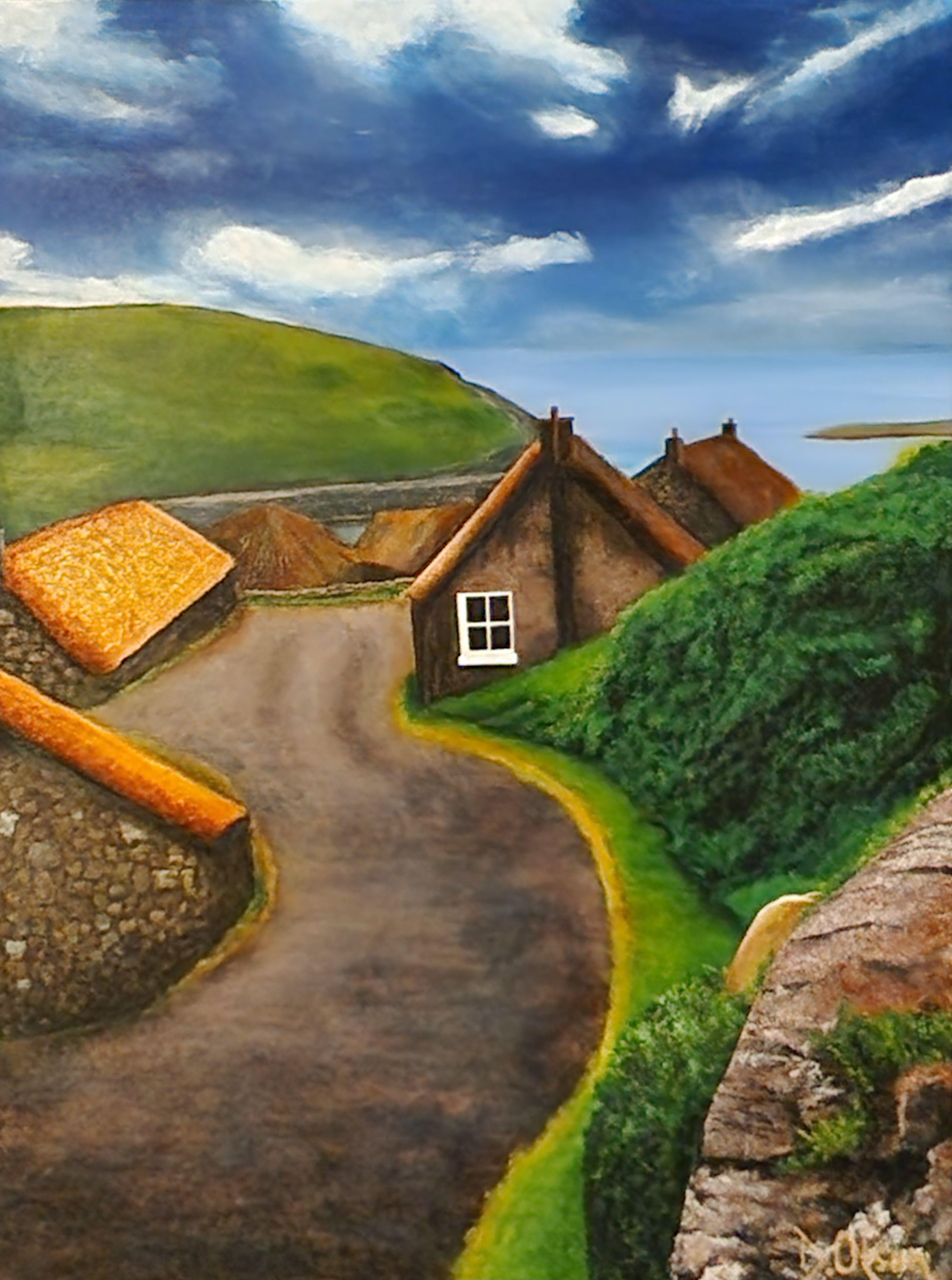 La ventana, Pintura, Acrílico sobre lienzo - Painting de Derek Olson