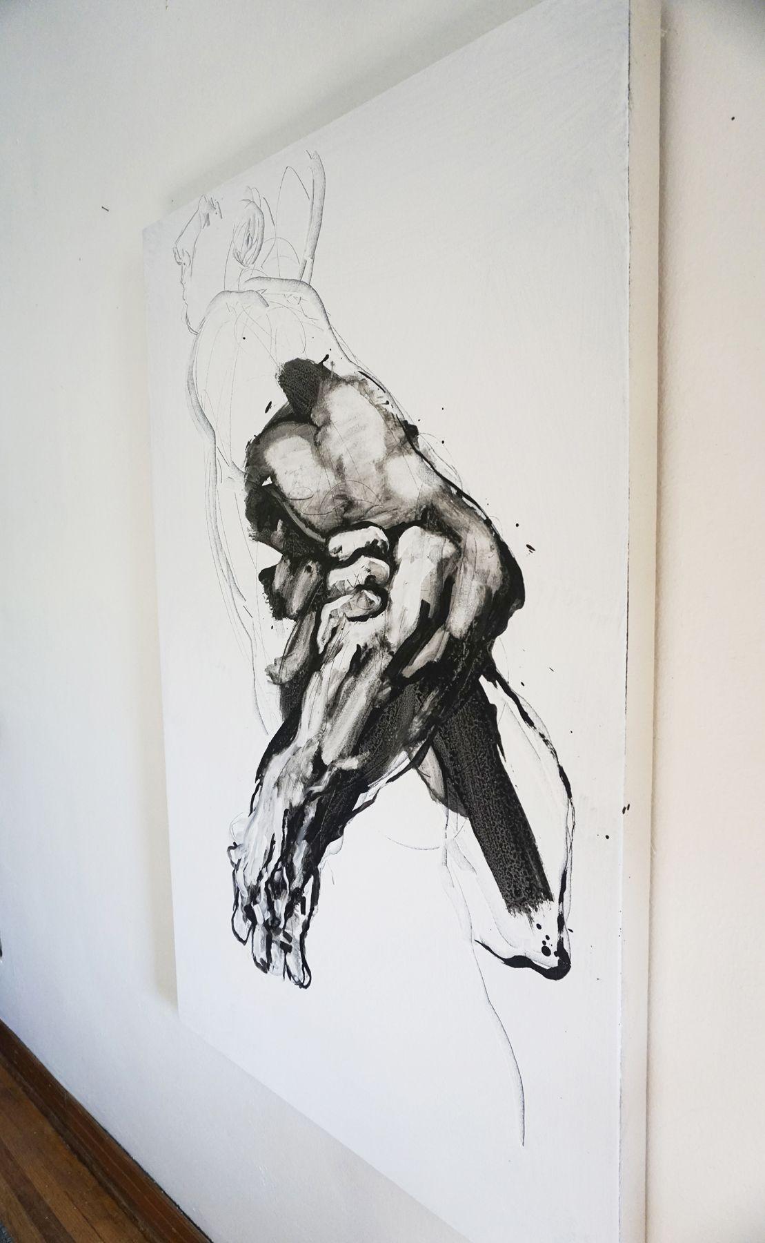 Uomo, prigioniero, Pittura, Acrilico su tela in vendita 1