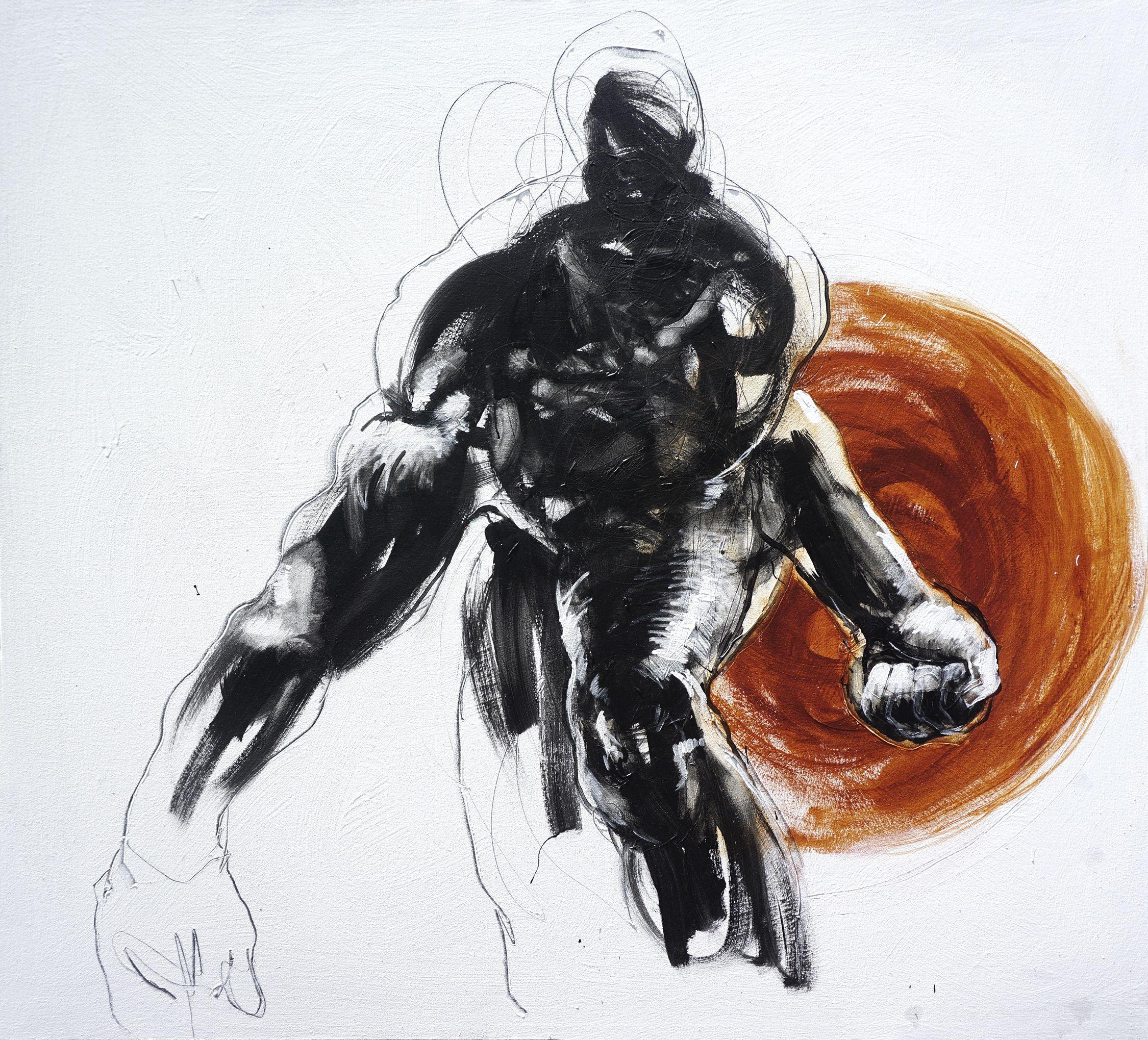 Derek Overfield Figurative Painting - The Shield of Heracles, Painting, Acrylic on Canvas