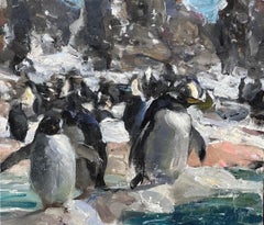 "Pittura ad olio "Pinguini