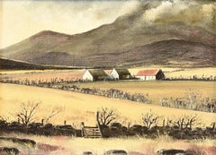 Small Oil Painting of Cottages in the Mournes in Ireland by Contemporary Artist