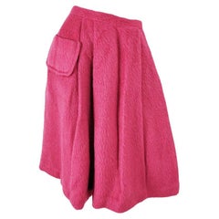 Dereta of London Vintage 60s Fuzzy Alpaca Hair Pink A Line Skirt, 1960s