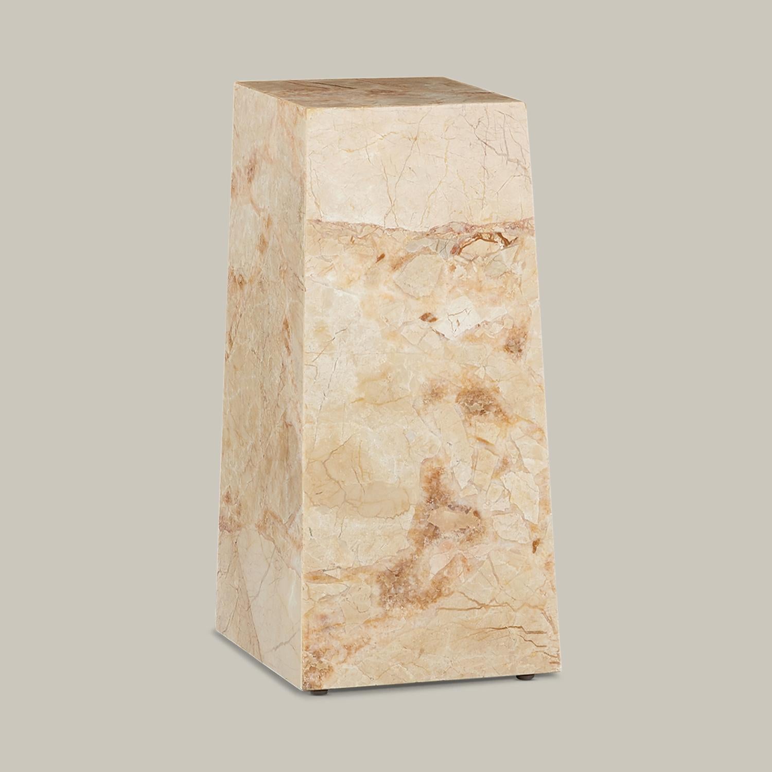 Table d'appoint à piédestal en marbre poudré « Derian » de Christiane Lemieux Neuf - En vente à New York, NY