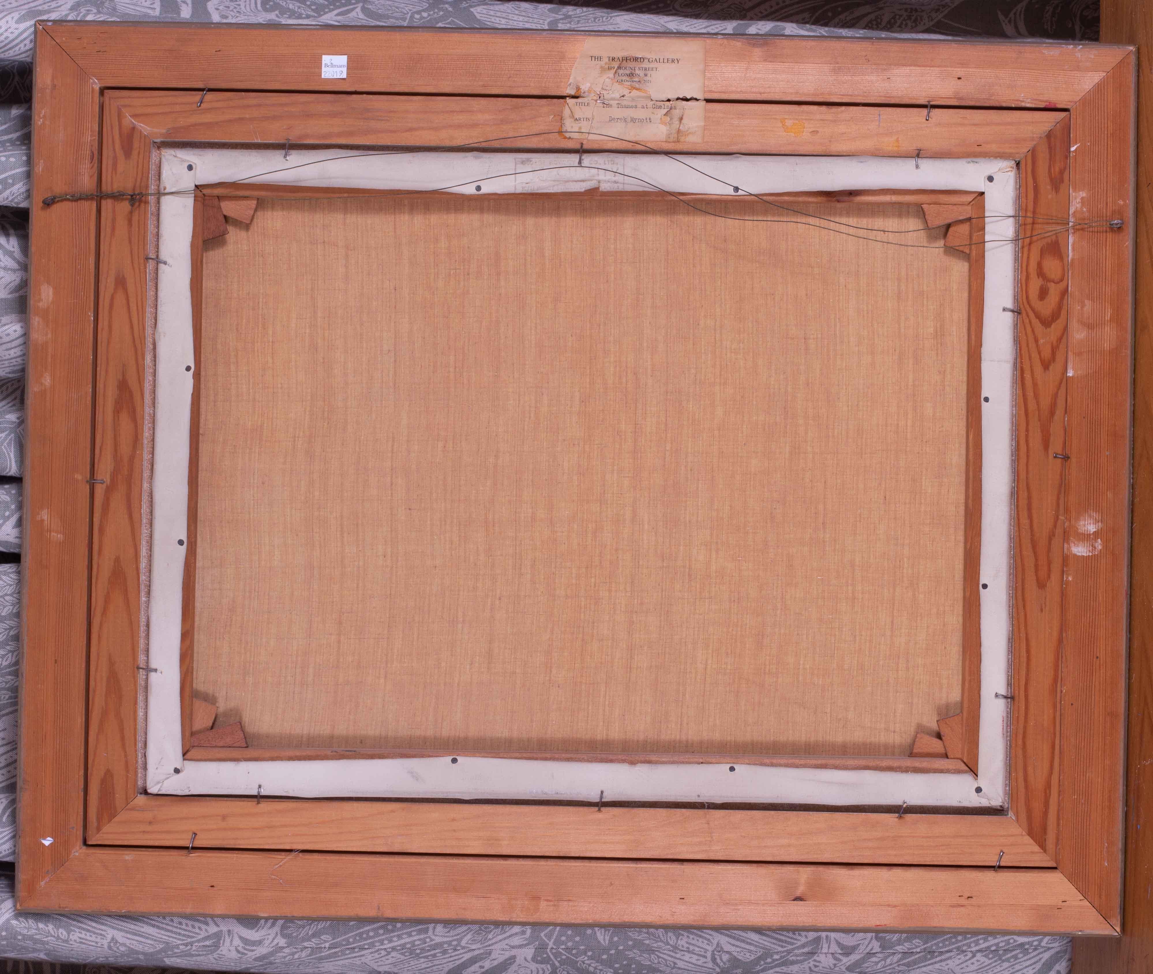 Quadro impressionista britannico del XX secolo raffigurante il Tamigi, Londra, in tonalità blu in vendita 2