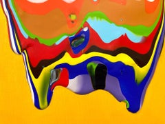 "Abundance 2" Peinture acrylique abstraite colorée et hypnotique à gouttes sur toile