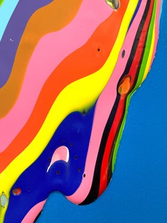 „Abundance 3“ Mesmerizing Abstraktes, farbenfrohes Tropf-Acrylgemälde auf Leinwand