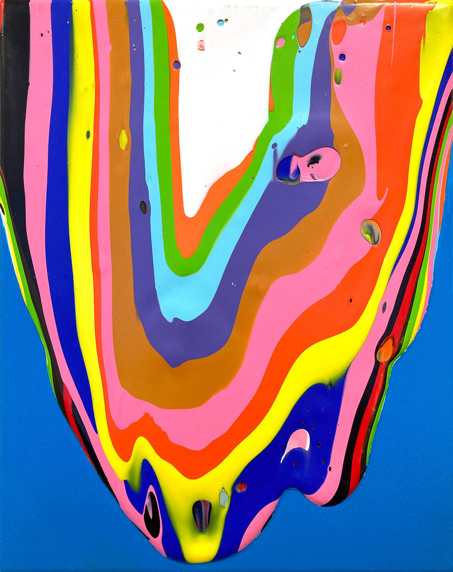"Abundance 3" Mesmerizing Abstract Colorful Drip Acrylic Painting on Canvas  
