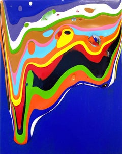 "Abundance 5" Mesmerizing Abstract Colorful Drip Acrylic Painting on Canvas