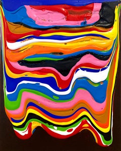 "Abundance 6" Mesmerizing Abstract Colorful Drip Acrylic Painting on Canvas