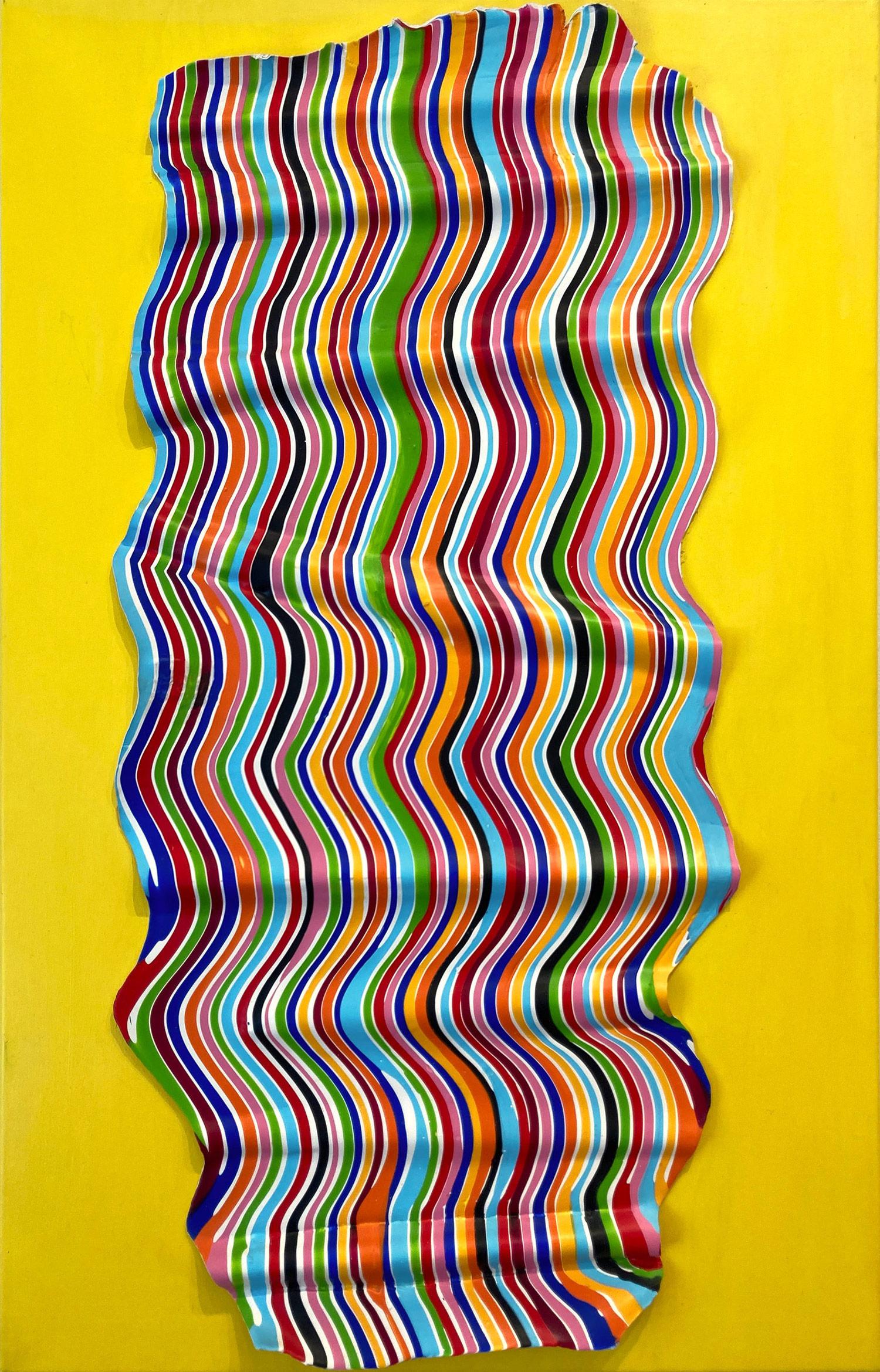 "Ryla" Peinture abstraite colorée et hypnotique en argile d'acrylique sur toile