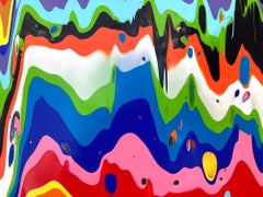 „Under the Blossom“ Mesmerizing Abstraktes, farbenfrohes Acrylgemälde Leinwand