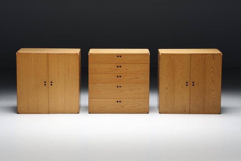 Derk Jan De Vries Modular Wooden Storage Wall Unit, 1980s at 1stDibs