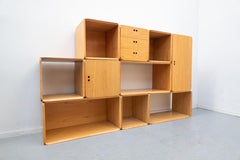 Derk Jan de Vries Modular Wooden Wall Unit, 1980s
