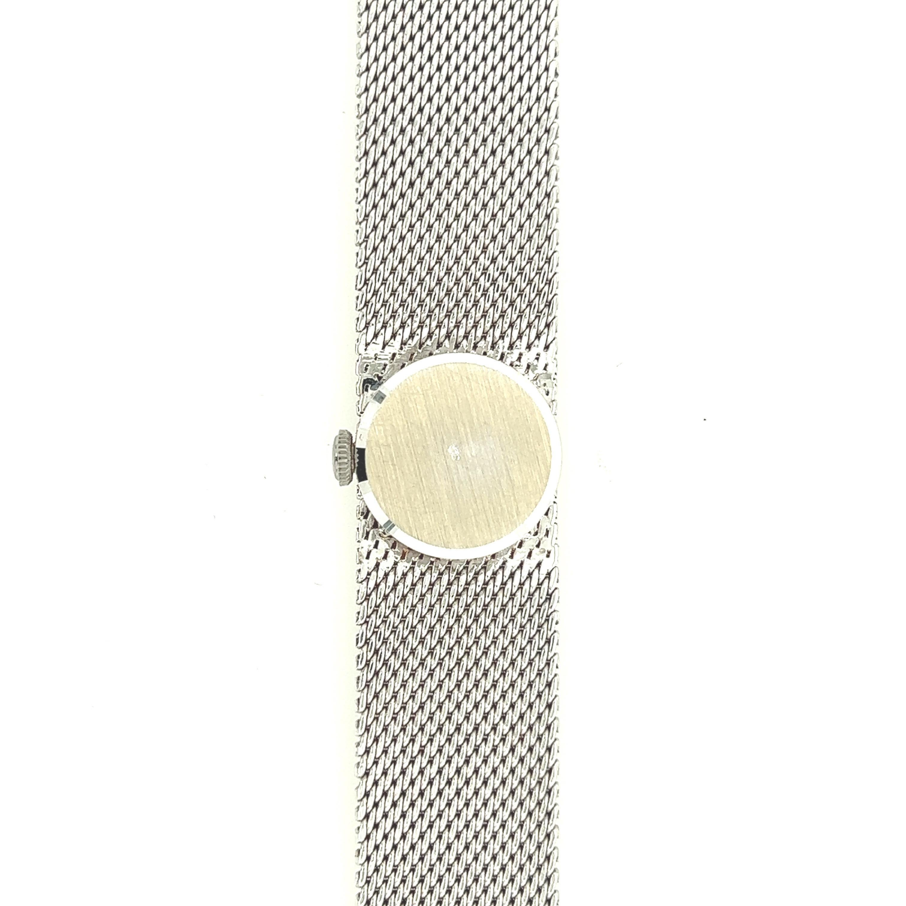 Retro Dermont Women Watch N.O.S White Dial White Gold Strap 18 Karat For Sale