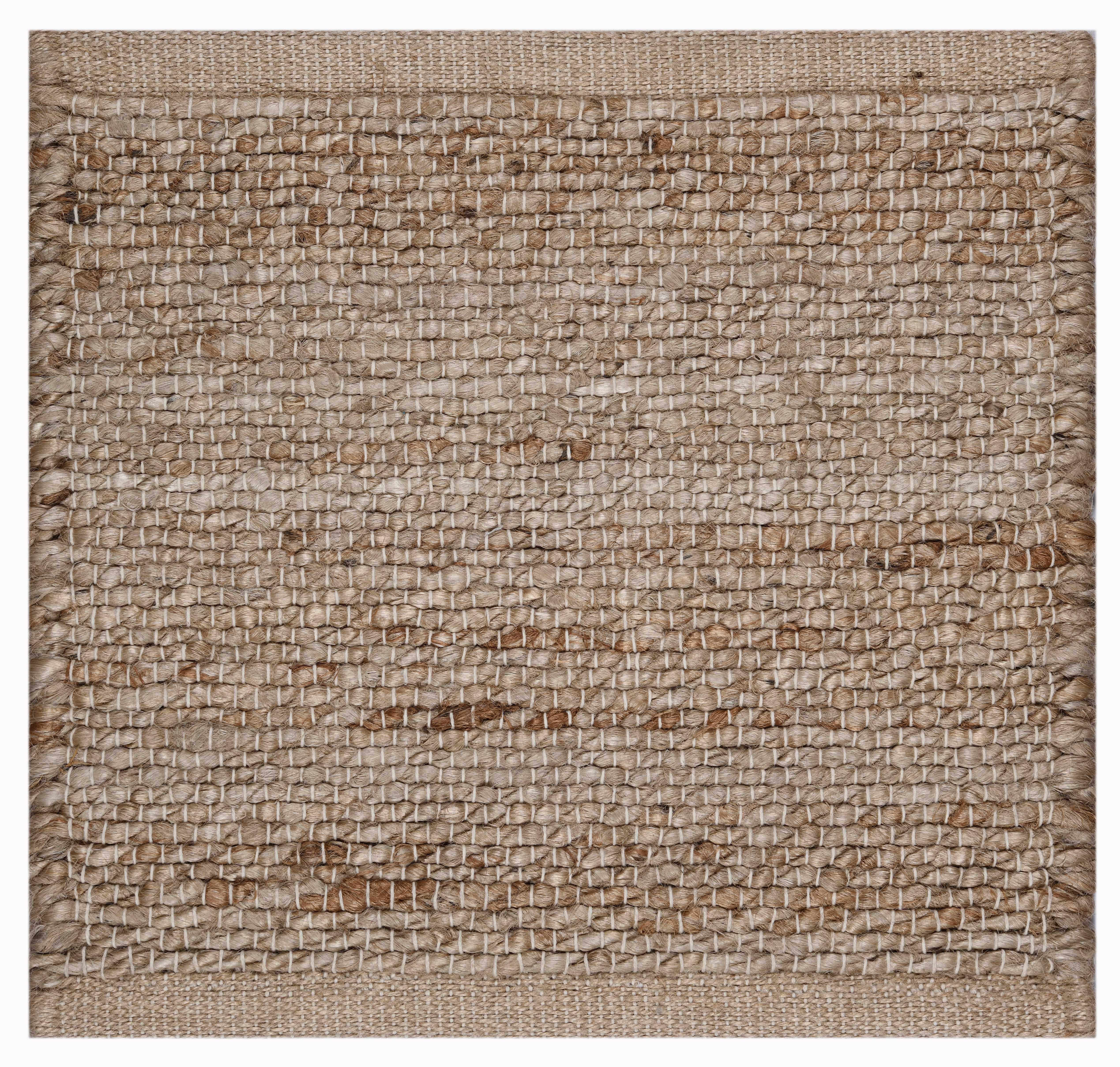 Dern, Natural, Handwoven Face 100% Handspun Jute, 6' x 9' In New Condition For Sale In New York, NY