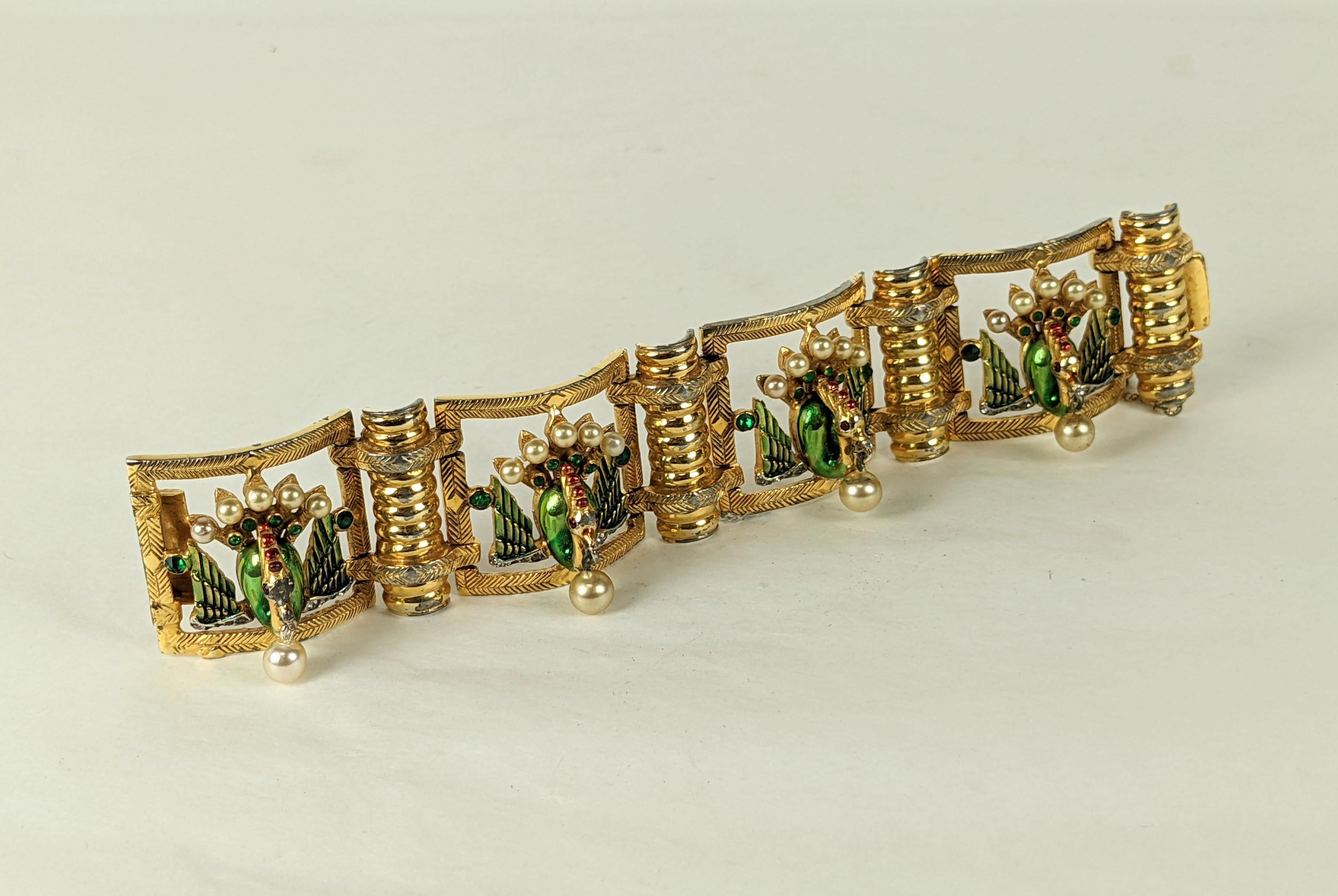 DeRosa Rare Anglo Indian Peacock Link Bracelet For Sale 1