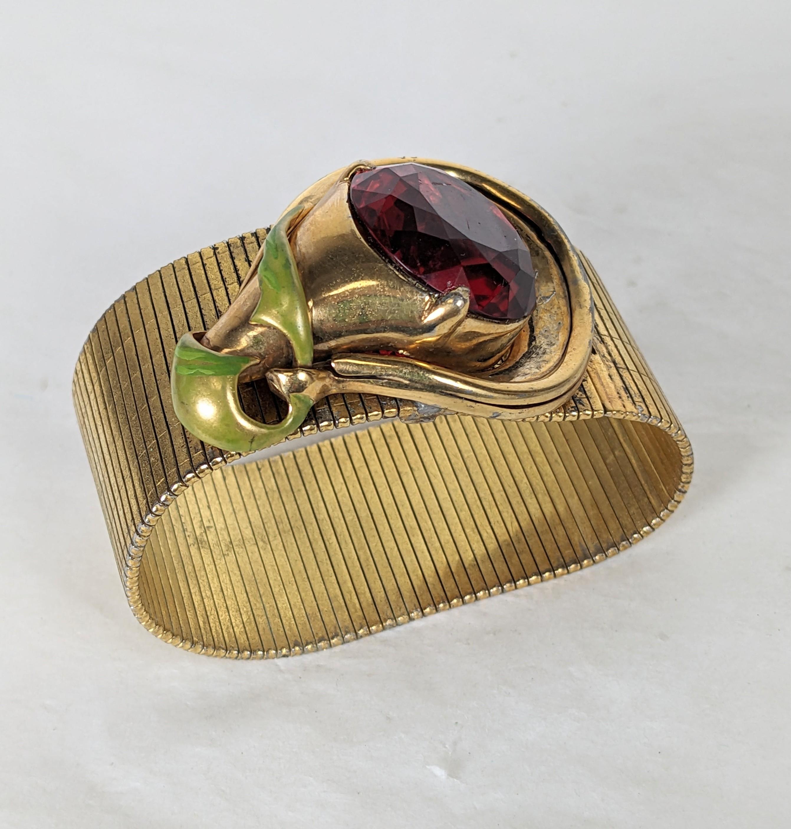 Pulsera brazalete flexible DeRosa Retro Calla Lilly en venta 3