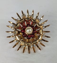 Derosa Retro Sunburst Clip Brooch