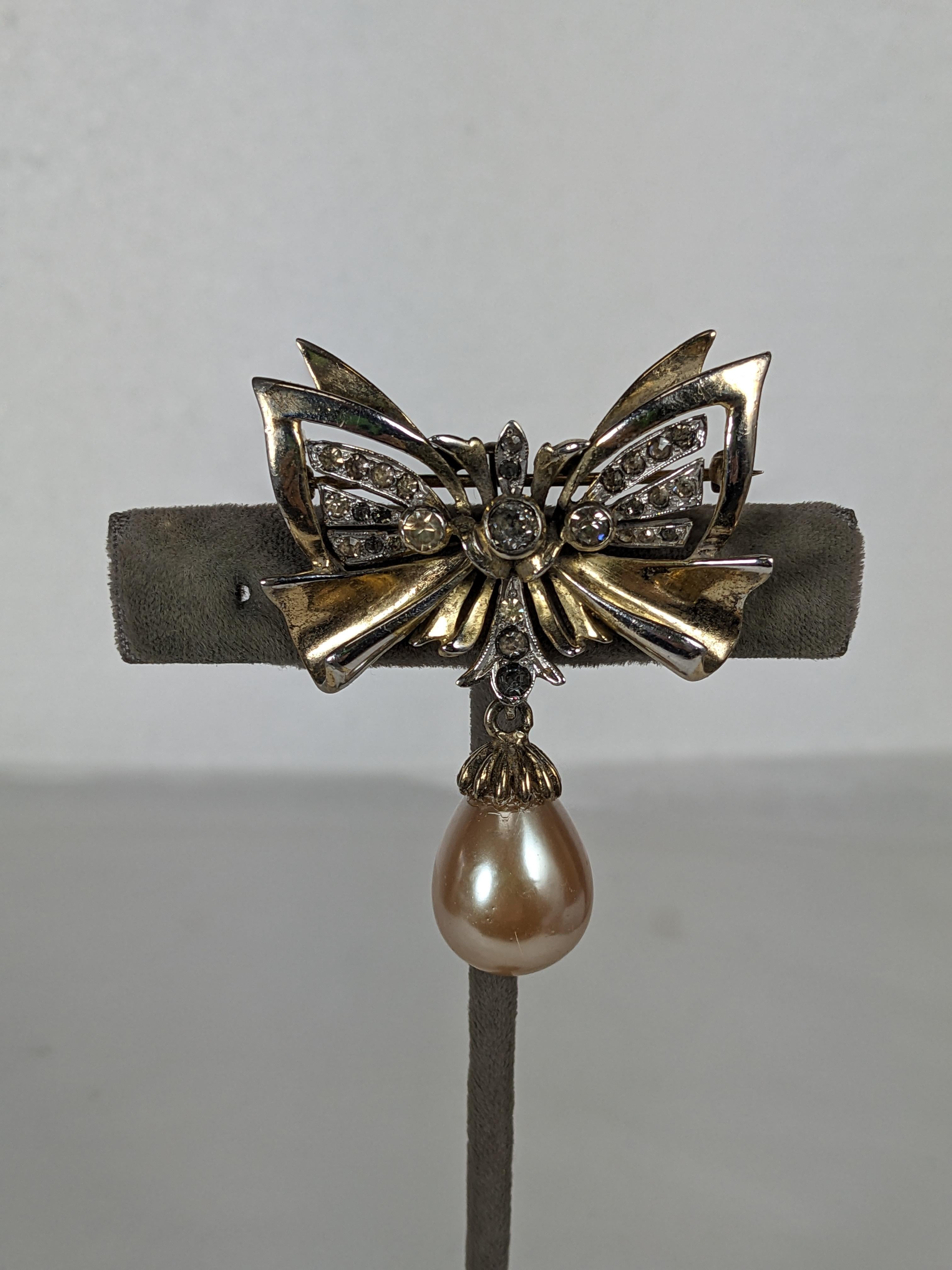 DeRosa Sterling Retro Bow Brooch For Sale 2