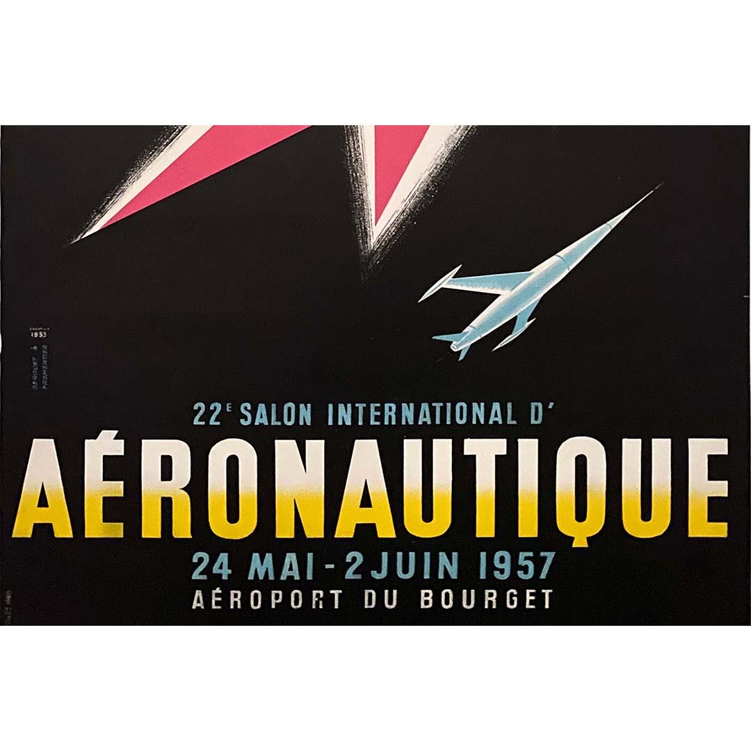 1957 Original poster for the 22nd International Paris Air Show - Aviation For Sale 1
